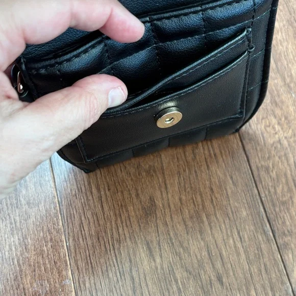 Steve Madden Black Quilted Wristlet with Gold Accents - Picture 5 of 5